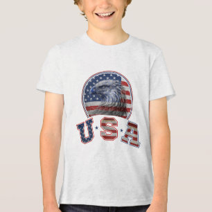 T-shirt En Tri-matière Drapeau USA Vintage Aigle Américain Drapeau Améric