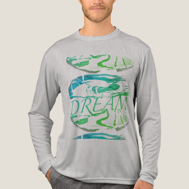 T-shirt En Tri-matière "Dream" Aqua Light Green Inspirational Abstrait (Recto)