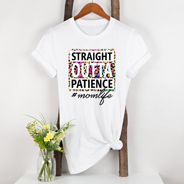 T-shirt En Tri-matière Droit devant Patience Maman Vie Leapord Imprimer (Créateur téléchargé)