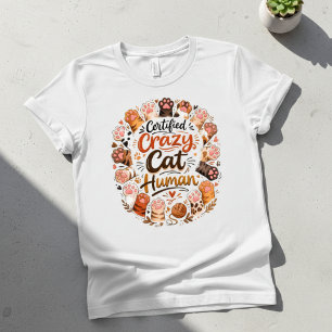 T-shirt En Tri-matière Drôle Certifié Fou Humain de Chat Noir