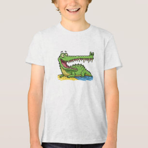 T-shirt En Tri-matière Drôle crocodile de dessin animé avec grand sourire