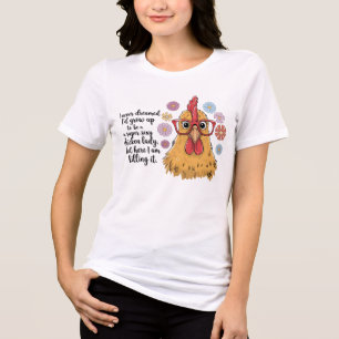 T-shirt En Tri-matière Drôle dame de poulet
