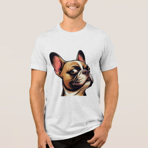 T-shirt En Tri-matière Drôle de Frenchie qui lorgne - Bulldozer français