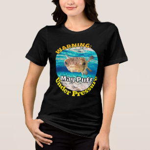 T-shirt En Tri-matière Drôle de poisson-globe avertissement : Peut gonfle