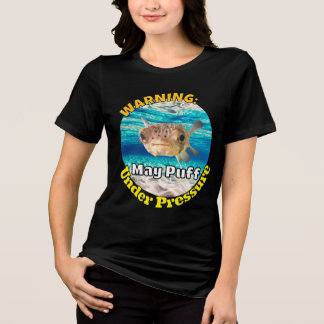 T-shirt En Tri-matière Drôle de poisson-globe avertissement : Peut gonfle