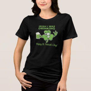T-shirt En Tri-matière Drôle d'Irlandais, je buvais humour de la Saint-Pa