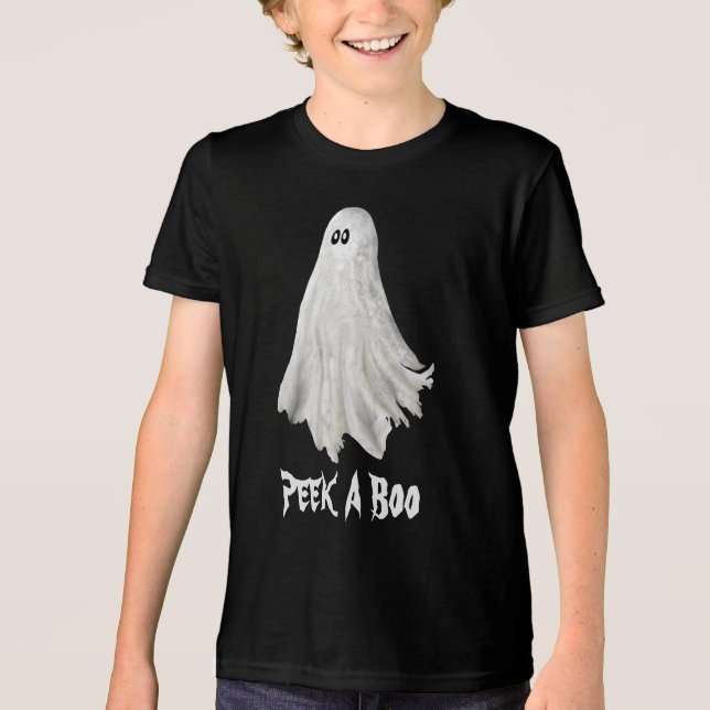 T-shirt En Tri-matière Drôle Fantôme D'Halloween Dessin Passé (Recto)