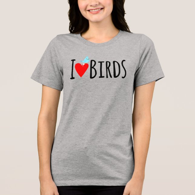 T-shirt En Tri-matière  Drôle J'adore les oiseaux  (Recto)