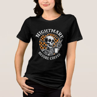T-shirt En Tri-matière Drôle Noël Skeleton Café