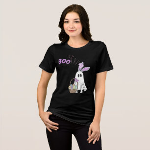 T-shirt En Tri-matière Drôle Pâques Ghost mignonne Panier Oeuf Lapin Hall