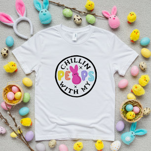 T-shirt En Tri-matière Drôle Peeps de Pâques colorés Typographie pastel