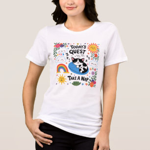 T-shirt En Tri-matière 🐱 Drôle Quest Next Quest Prenez un chat Nap Cute