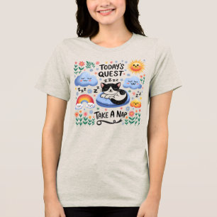 T-shirt En Tri-matière 🐱 Drôle Quest Next Quest Prenez un chat Nap Cute