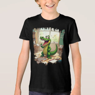 T-shirt En Tri-matière Drôle Retourner à l'école Dinosaure manger les dev