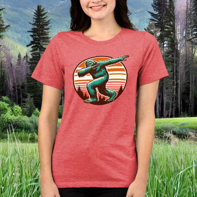 T-shirt En Tri-matière Drôle Sasquatch Bigfoot Dabbing Personnalisé (Créateur téléchargé)