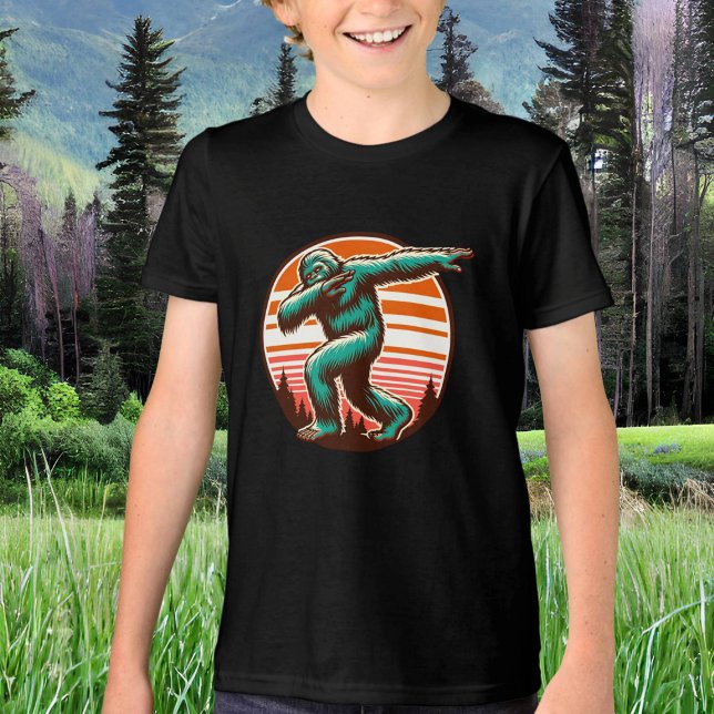 T-shirt En Tri-matière Drôle Sasquatch Bigfoot Dabbing Personnalisé (Créateur téléchargé)