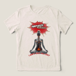 T-shirt En Tri-matière Drôle Yoga Comic Pop Art - "Namaste Déjà"