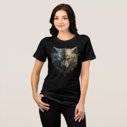 T-shirt En Tri-matière Dual Wolf Spirits – Light & Dark Totem Art