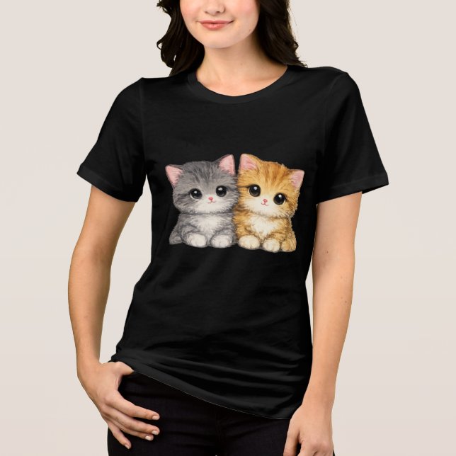 T-shirt En Tri-matière Duo de chatons mignons (Recto)