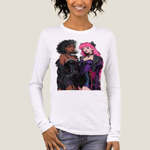 T-shirt En Tri-matière Duo de meilleures amies Badass Gothiques Anime T-