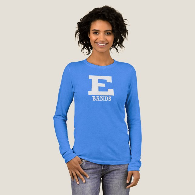 T-shirt En Tri-matière E-Bands Bleu Bella+Canvas Fermer Ajuster Longues M (Recto complet)