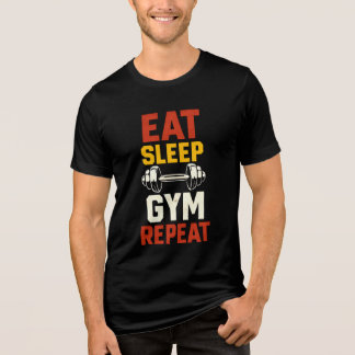 T-shirt En Tri-matière "Eat Sleep Gym Repeat Fitness T-shirt"