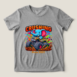 T-shirt En Tri-matière Écrasant depuis 2021 – Éléphant mignon avec camion