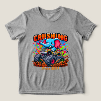 T-shirt En Tri-matière Écrasant depuis 2021 – Éléphant mignon avec camion