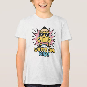 T-shirt En Tri-matière Écrire sur la chemise enfant Retour à l'école chem