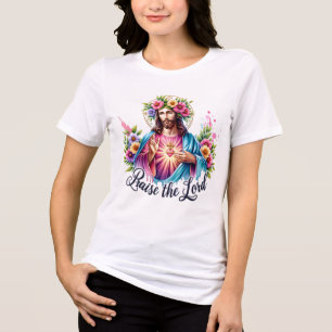 T-shirt En Tri-matière Écriture florale de Jésus inspirateur