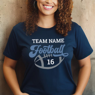 T-shirt En Tri-matière Écriture personnalisée d'équipe de football bleu m