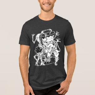 T-shirt En Tri-matière Écriture surréaliste Étrange Graphique d'art Abstr