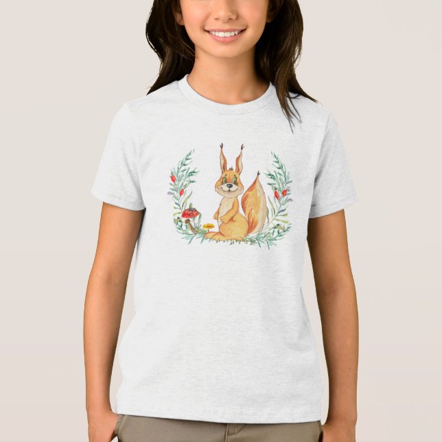 T-shirt En Tri-matière Écureuil aquarelle (Recto)