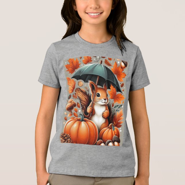 T-shirt En Tri-matière Écureuil avec parapluie (Recto)