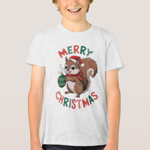 T-shirt En Tri-matière Ecureuil de Noël - Merry Christmas