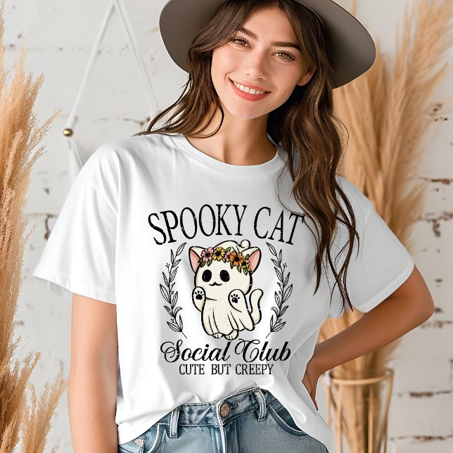 T-shirt En Tri-matière Éffrayant Cat Social Club Cute Halloween (Créateur téléchargé)