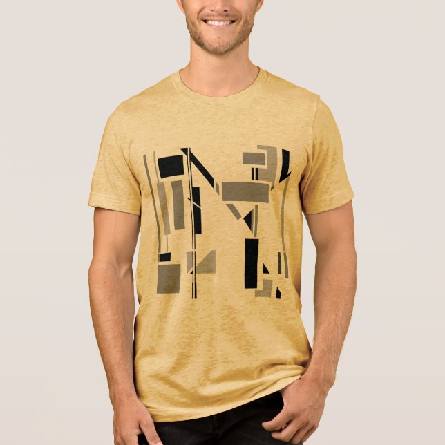 T-shirt En Tri-matière Electrodes Abstraits gris noir Conception géométri (Recto)