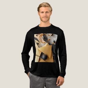 T-shirt En Tri-matière Elégance géométrique or et noir