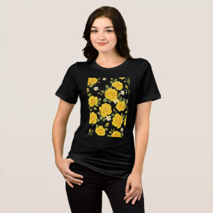 T-shirt En Tri-matière Elégance Rose d'or sur le noir