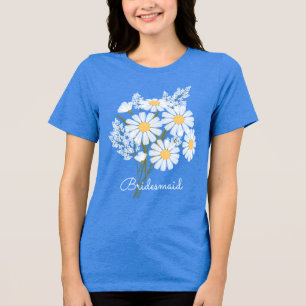 T-shirt En Tri-matière Élégant floral Mariage Demoiselle d'honneur Fleurs