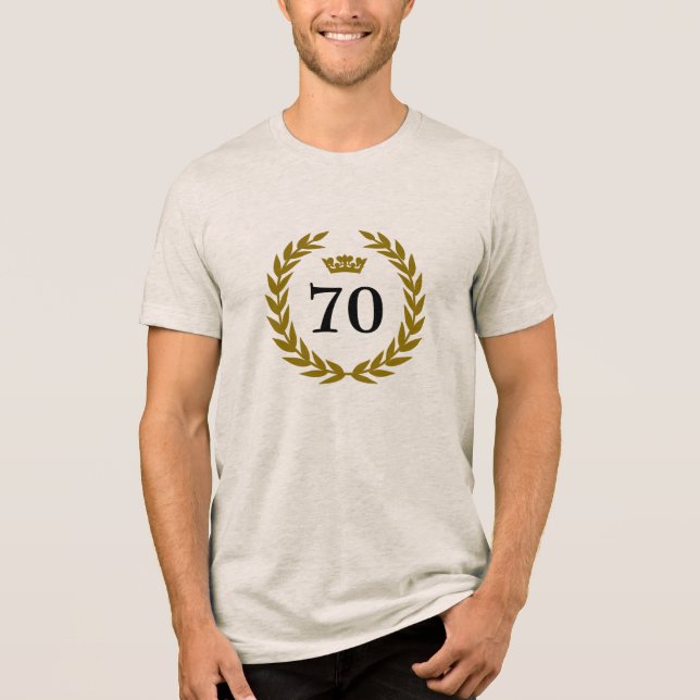 T-shirt En Tri-matière Elégant Gold Laurel Wreath Crown 70e anniversaire (Recto)