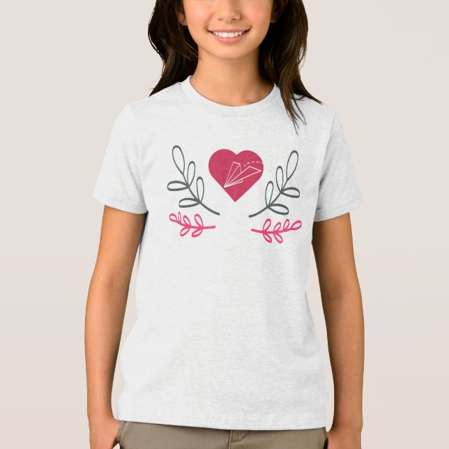 T-shirt En Tri-matière Elegant Love, Freedom, Heart and Travel Graphic (Recto)