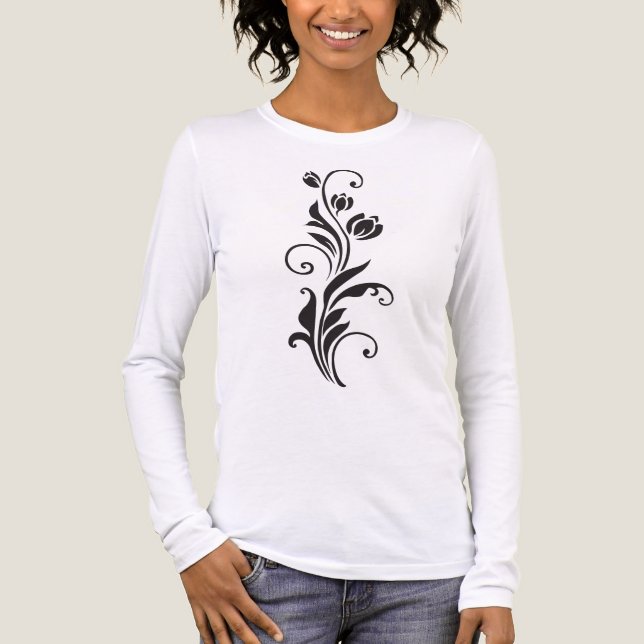 T-shirt En Tri-matière Elegant Ornamental Floral Flower Art (Recto)