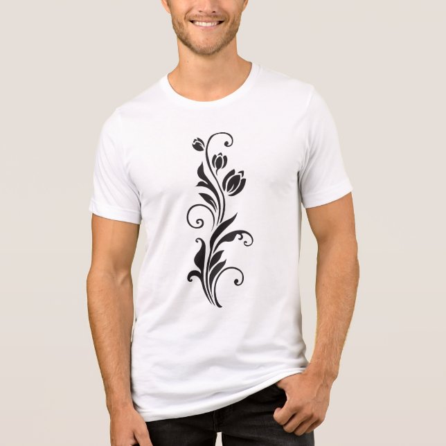 T-shirt En Tri-matière Elegant Ornamental Floral Flower Art (Recto)