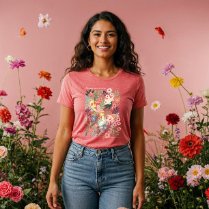 T-shirt En Tri-matière Élégant Tropical Floral Botanique Koi Fish Pond
