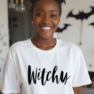 T-shirt En Tri-matière Élégant Witchy noir Brush Script Halloween