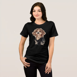T-shirt En Tri-matière Elégante chemise d'aquarelle pour femmes Maltipoo