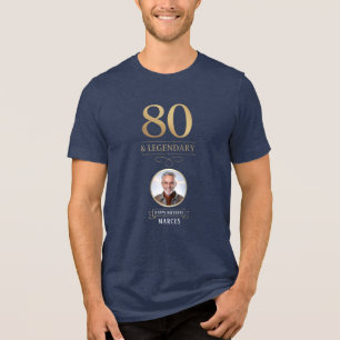 T-shirt En Tri-matière Elégante Marine & Gold 80e & Légendaire Anniversai