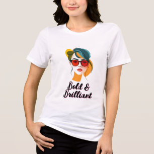 T-shirt En Tri-matière Élégante Pop Art Femme Avec Lunettes De Soleil