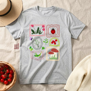 T-shirt En Tri-matière Éléments botaniques de broderie fausse Cottagecore